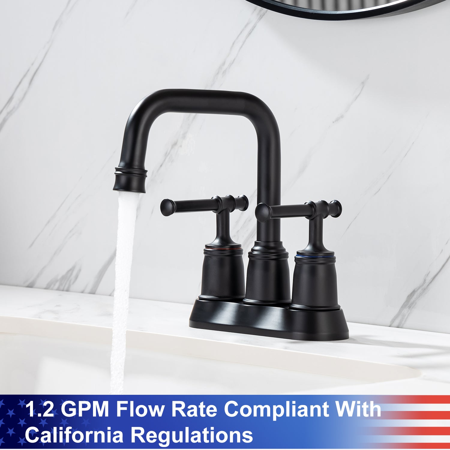 2-Handle Centerset Bathroom Faucet with Drain Assembly (S3008)