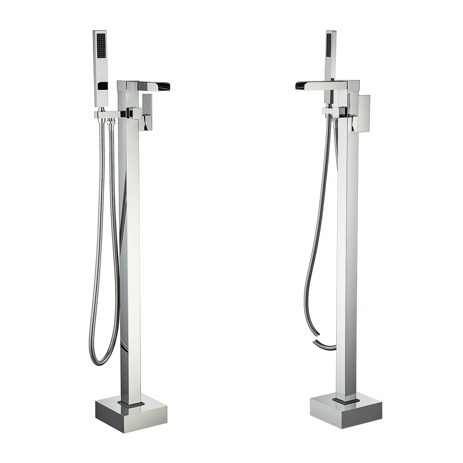 Single-Handle Floor-Mount Freestanding Tub Filler with Handheld Shower (S8002)