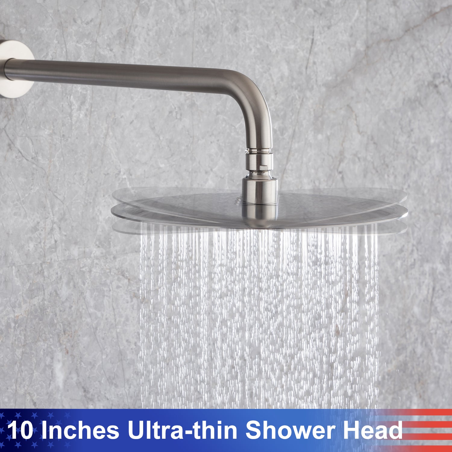 10" Shower Head 2-way Wall-Mount Round Shower Faucet with Rough-in Valve RX96202-10