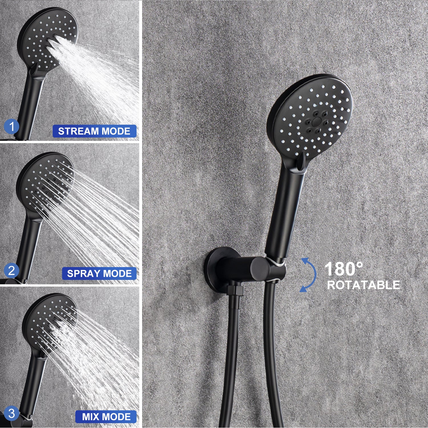 3 different Modes 180 Degree Rotatable