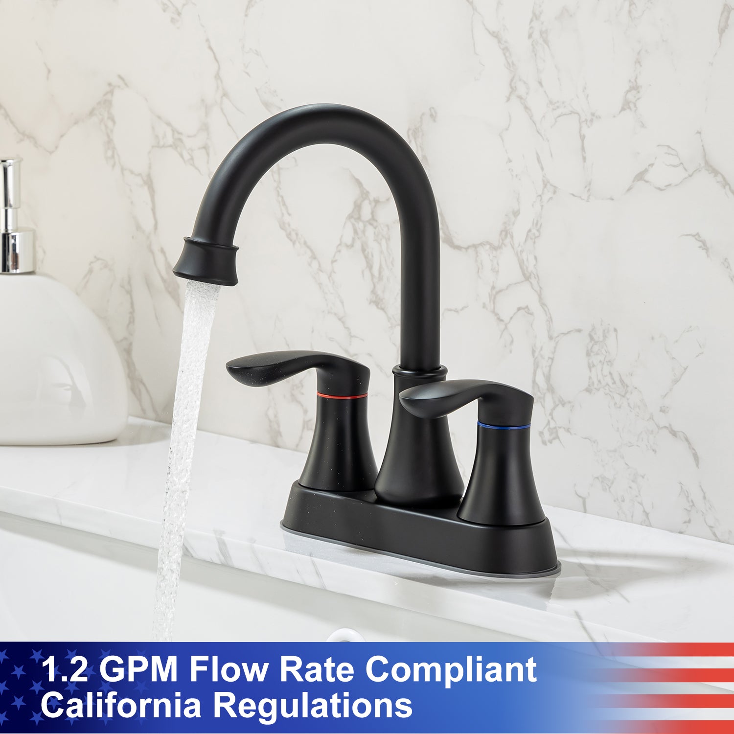 2-Handle Centerset Bathroom Faucet with Drain Assembly
