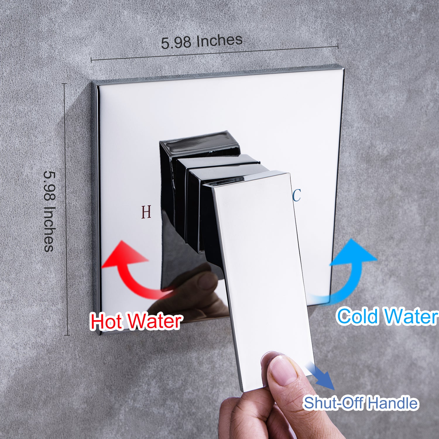 Système de douche carré complet de 10 po avec robinet d'installation brute RX93101-10