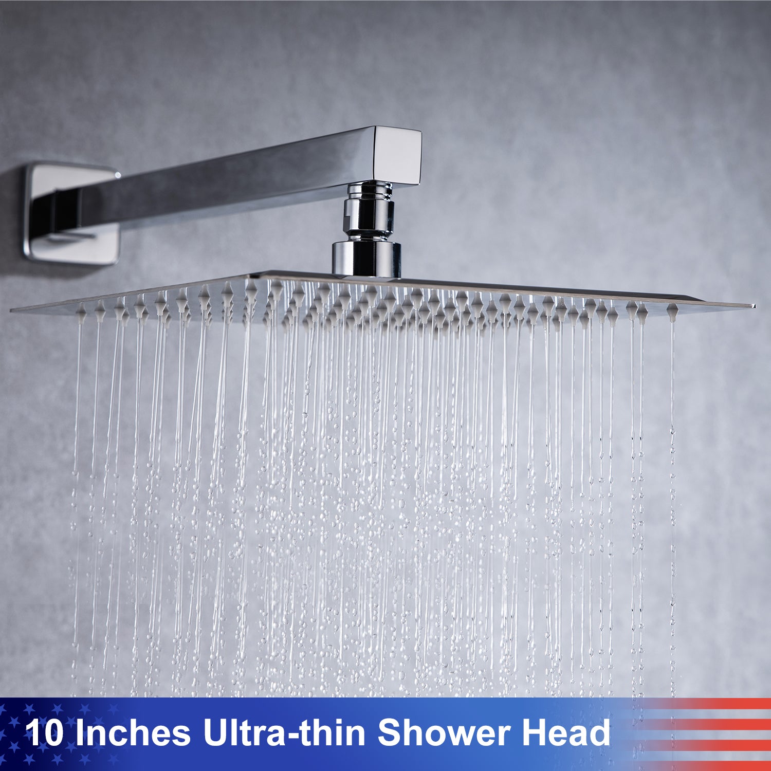Système de douche carré complet de 10 po avec robinet d'installation brute RX93101-10