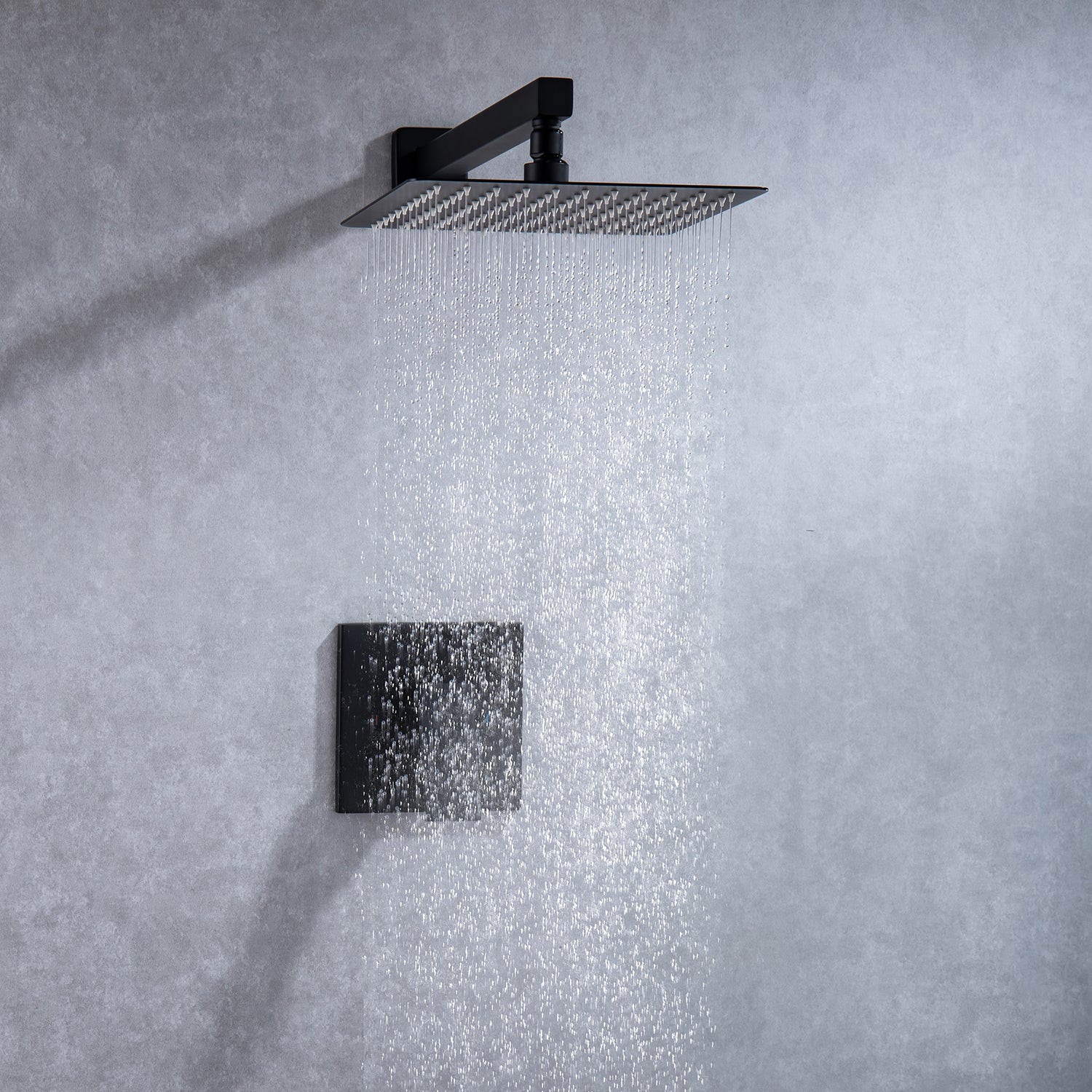 Système de douche carré complet de 10 po avec robinet d'installation brute RX93101-10