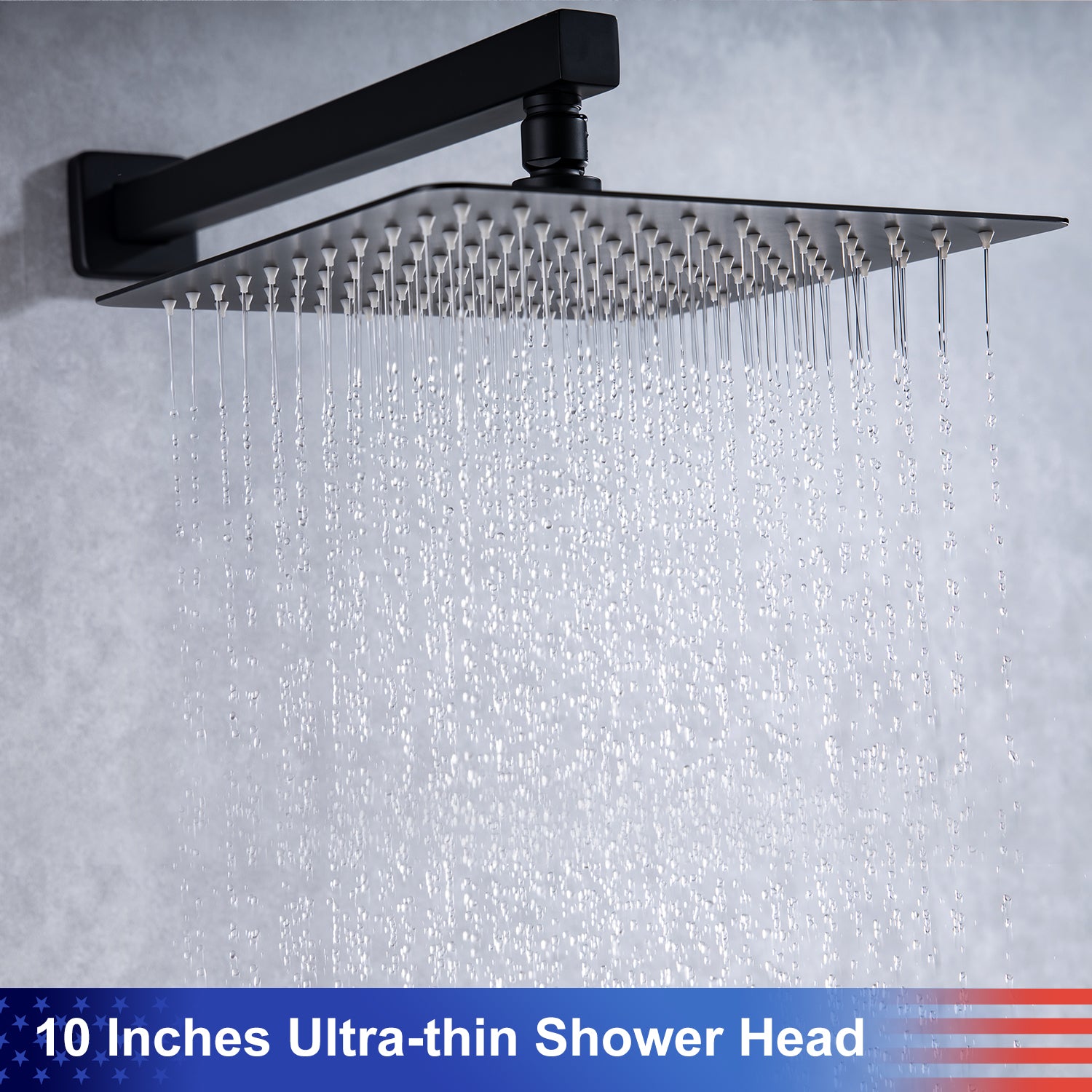 Système de douche carré complet de 10 po avec robinet d'installation brute RX93101-10
