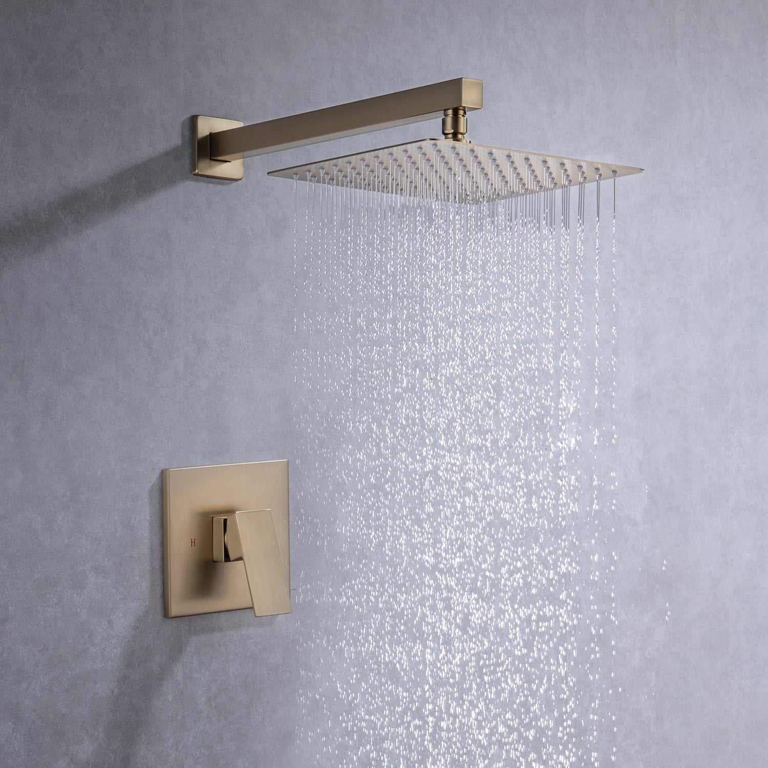 Système de douche carré complet de 10 po avec robinet d'installation brute RX93101-10