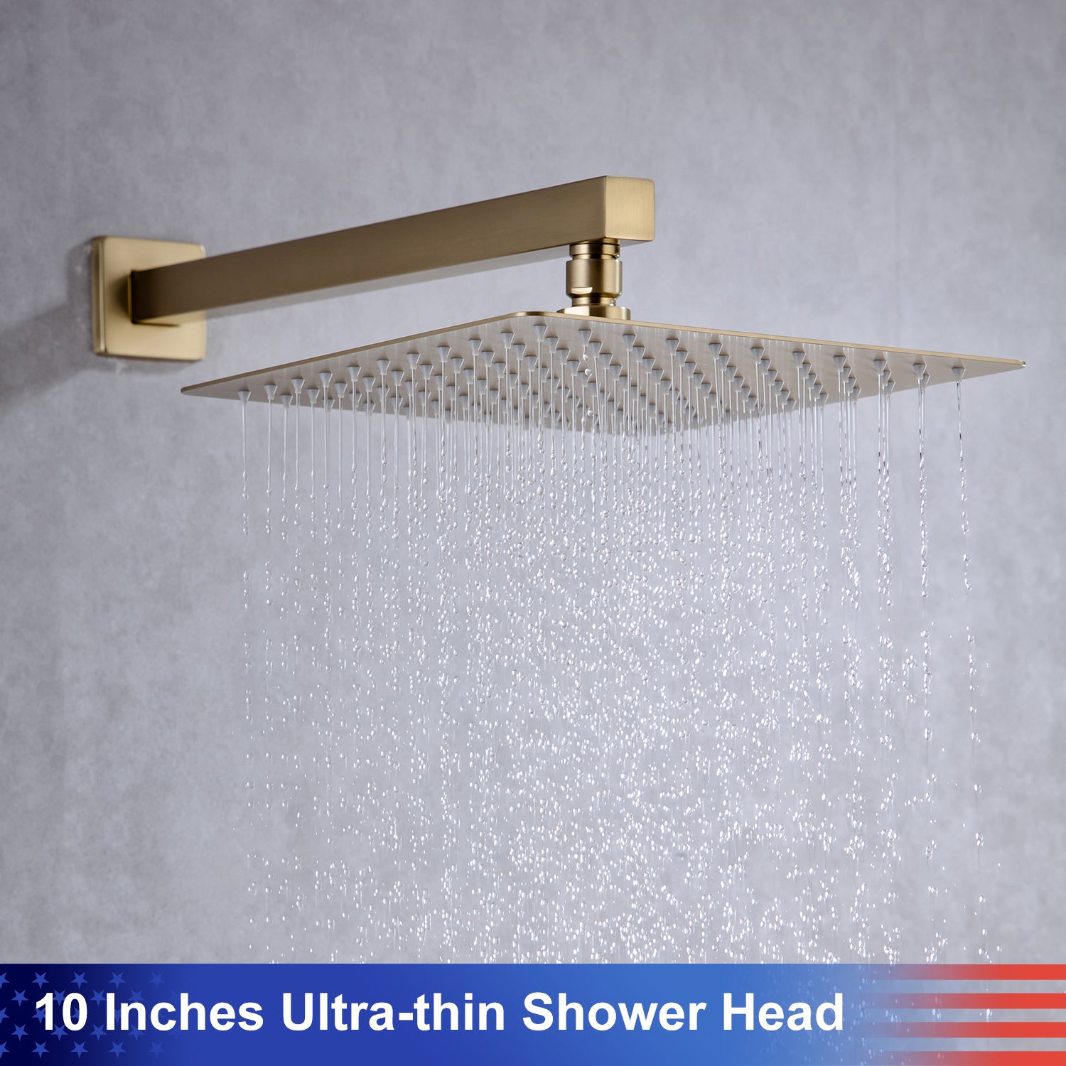 Système de douche carré complet de 10 po avec robinet d'installation brute RX93101-10