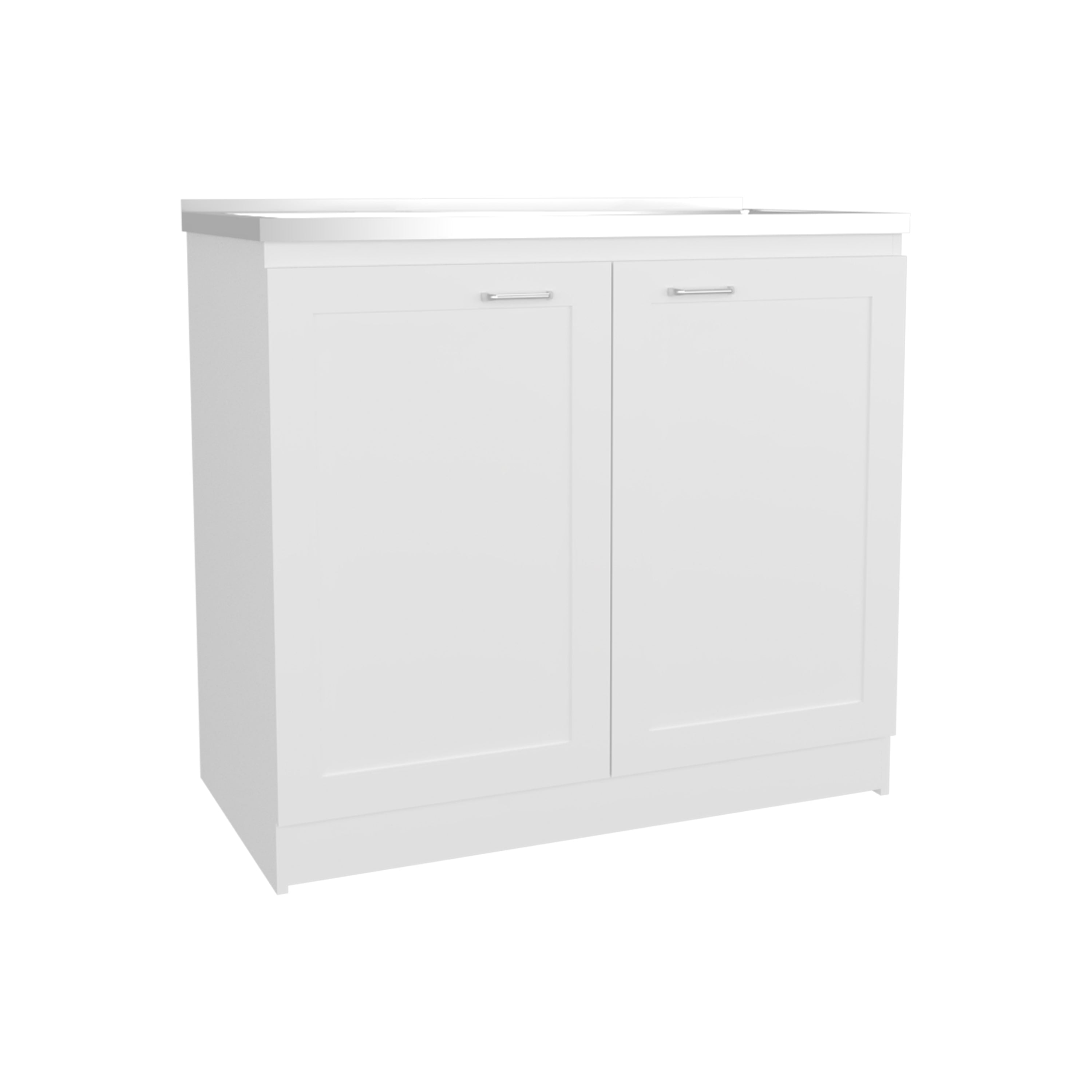 Rainlex Zurich 39" Utility Sink Cabinet with Stainless Steel Sink, White