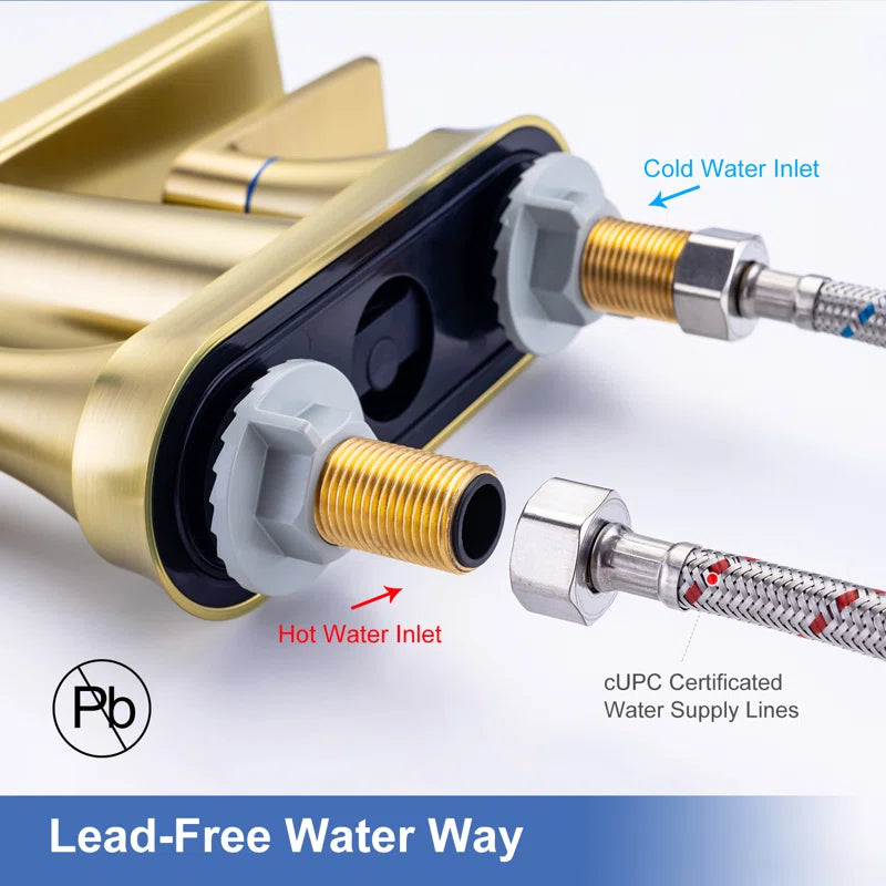 2-Handle Centerset Bathroom Faucet with Drain Assembly (S3005)