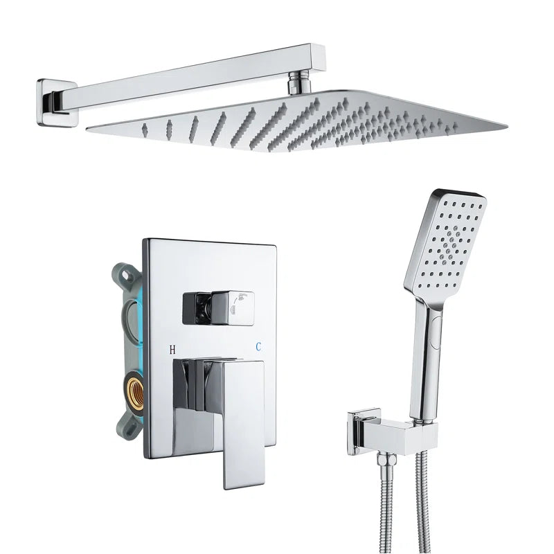 Wall-mount shower faucet with pressure