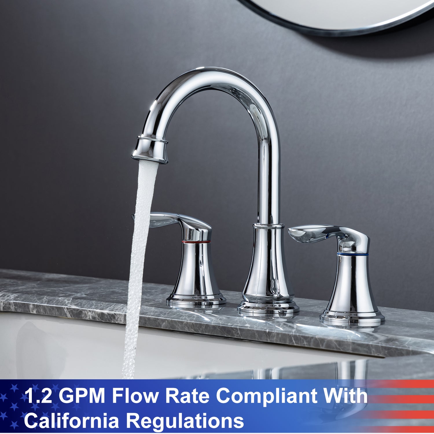 2-Handle Widespread Bathroom Faucet with Drain Assembly