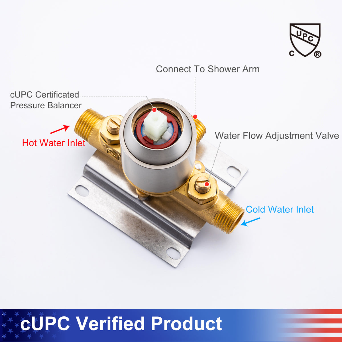 Robinet de douche avec valve brute RX92101-6