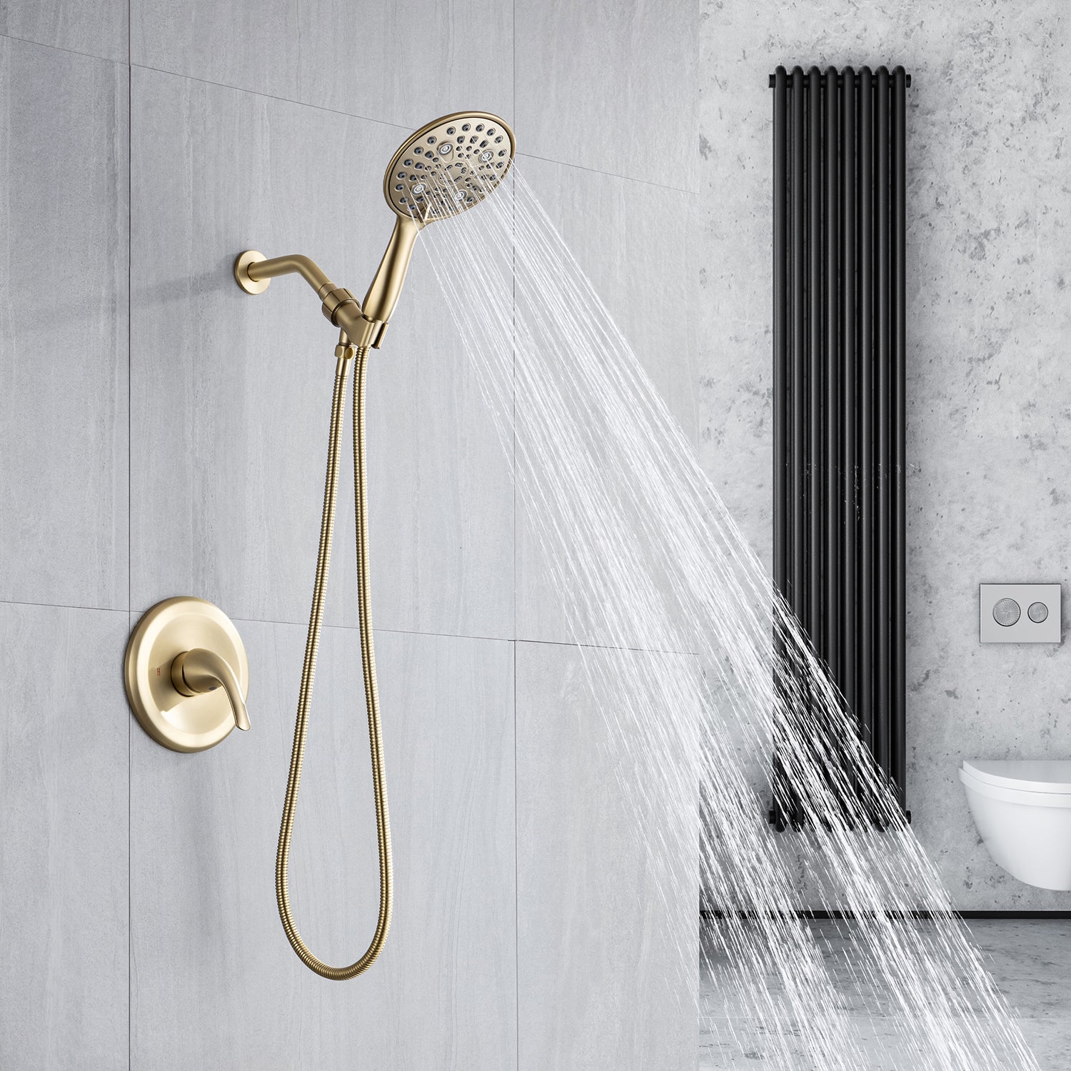 shower faucet with rough in valve with Brushed Gold