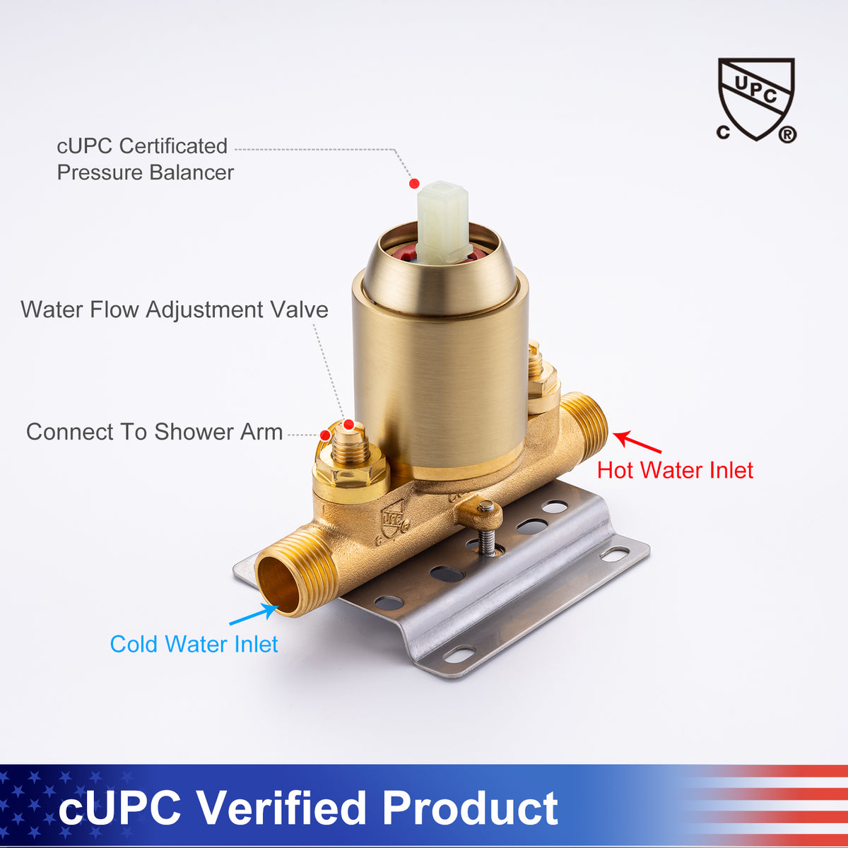 Robinet de douche avec valve brute RX92101-6