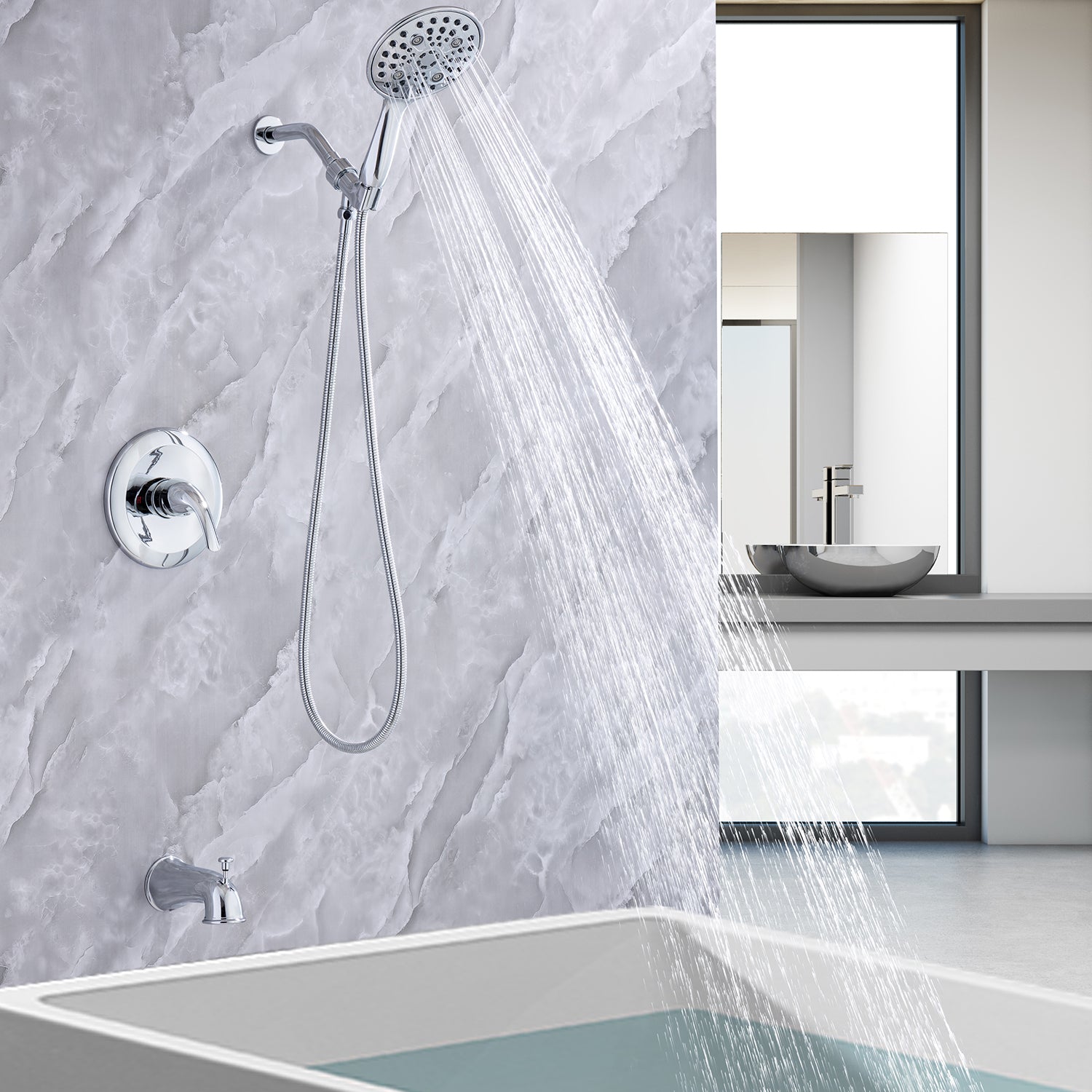 Tub and Shower System with Rough-in Valve (S92102)