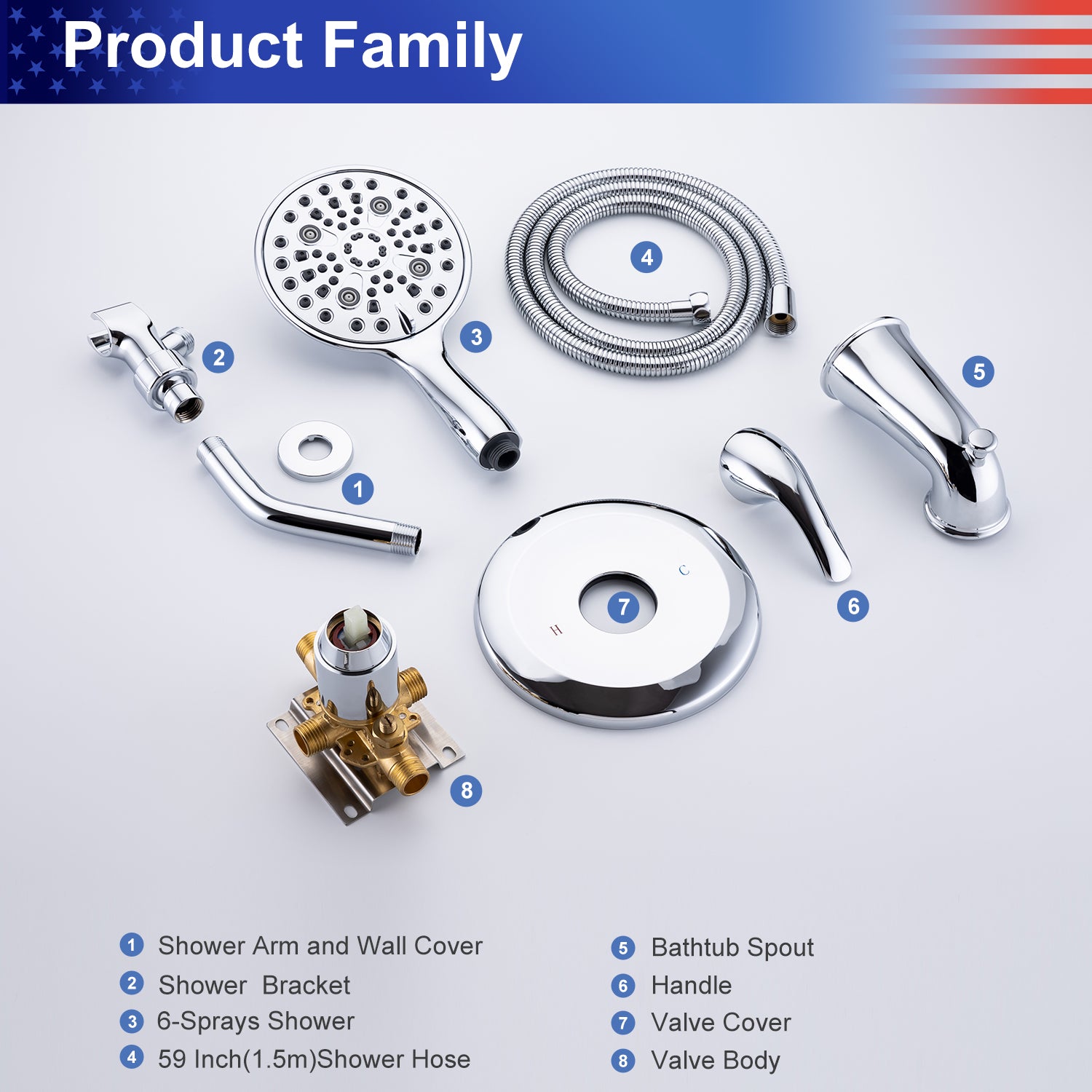 Tub and Shower System with Rough-in Valve (S92102)