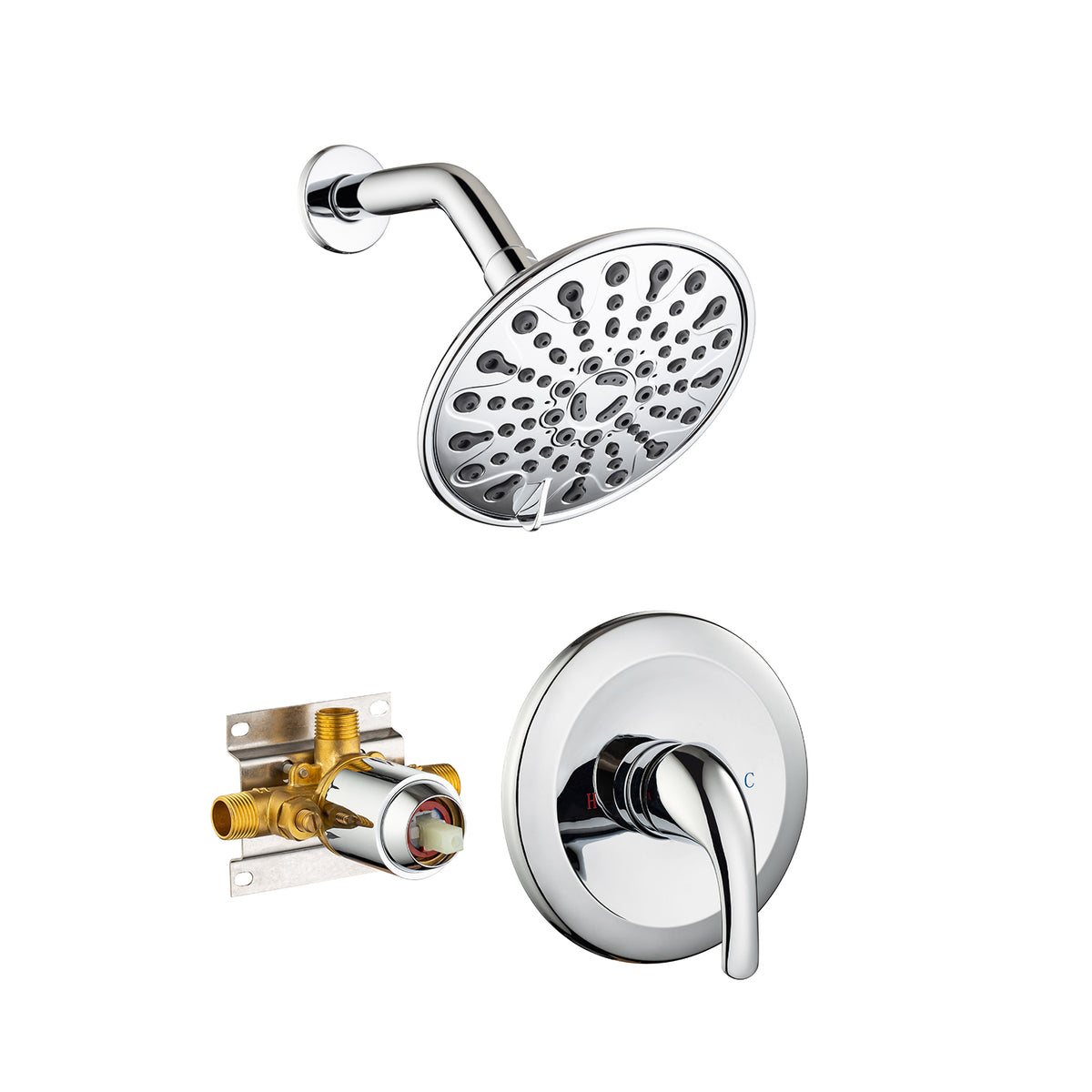 RAINLEX 6-Spray Wall-Mount Shower System with Rough-In Valve (S92201)