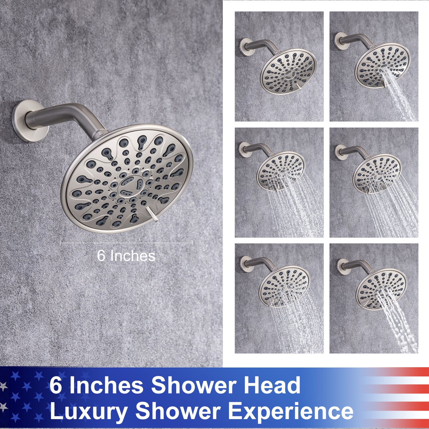 Robinet de douche à 6 jets avec valve brute RX92202-6