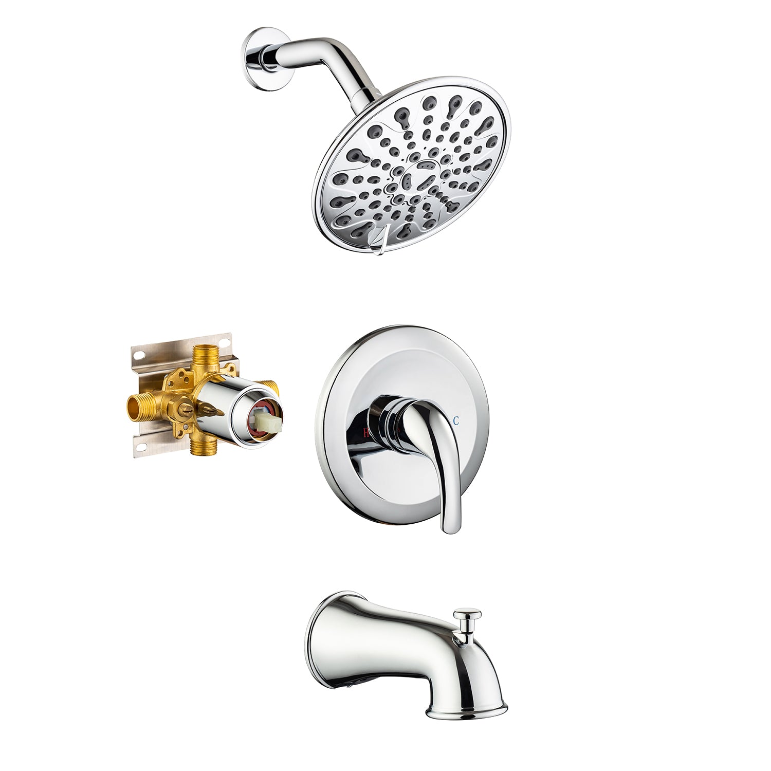 Robinet de douche à 6 jets avec valve brute RX92202-6