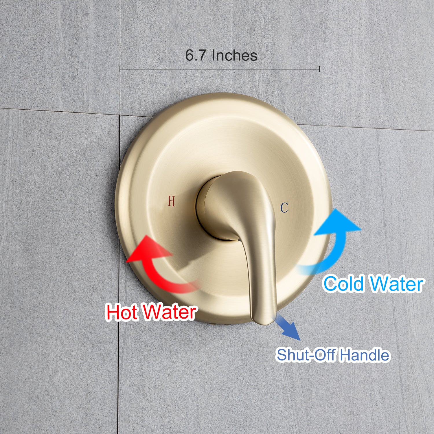 Robinet de douche à 6 jets avec valve brute RX92202-6