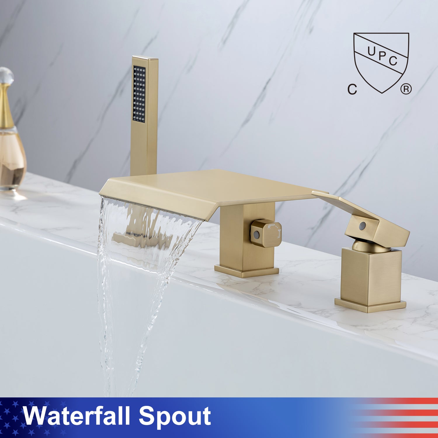 Deck Mounted Faucet Waterfall Spout