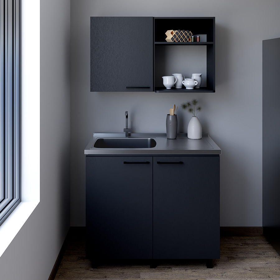 Rainlex 39" Freestanding Utility Sink Cabinet with Double Stainless Steel Basins, Soft-Close Doors