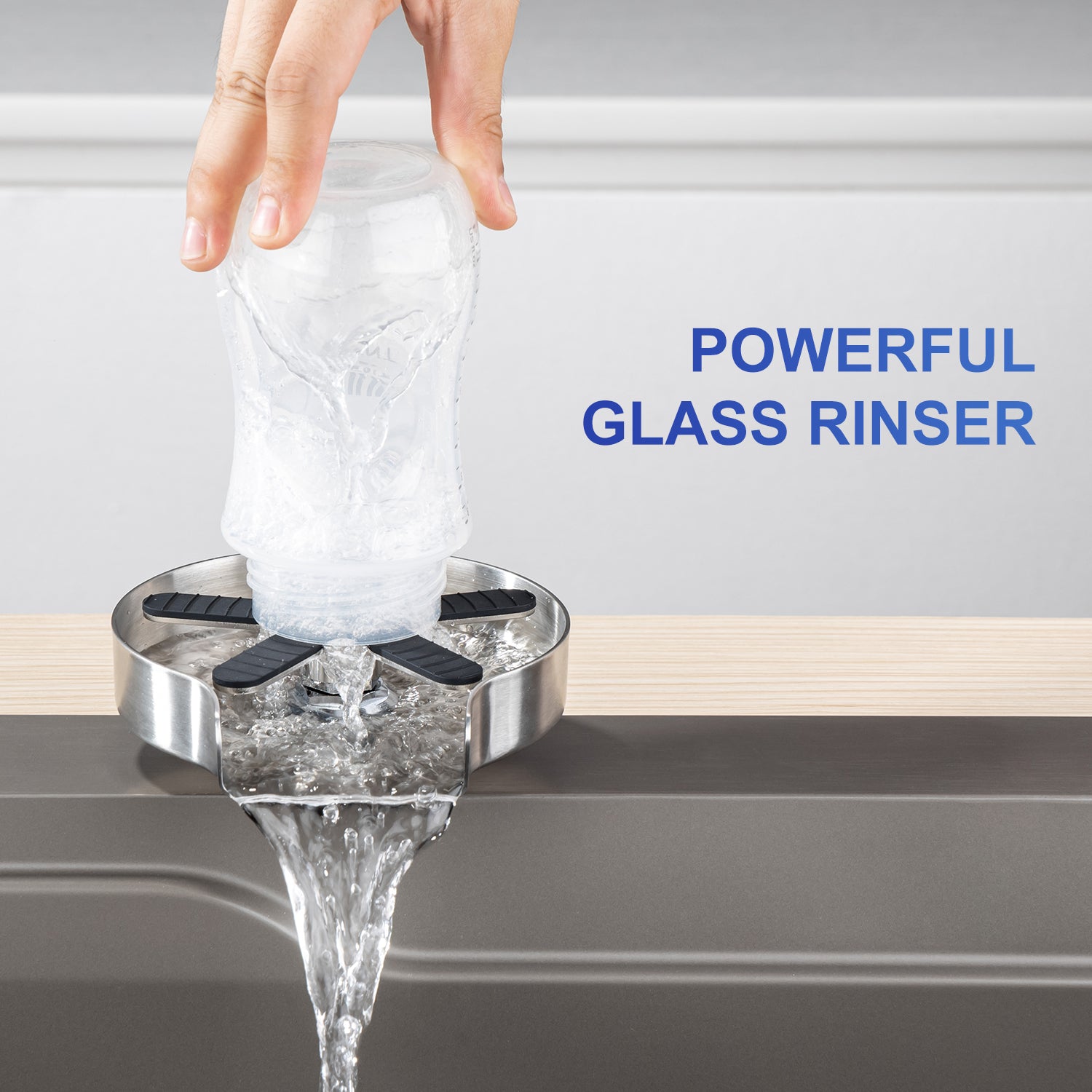 Stainless Steel Glass Rinser For Kitchen Sink, Kitchen Sink Accessories Cup Washer RX1237