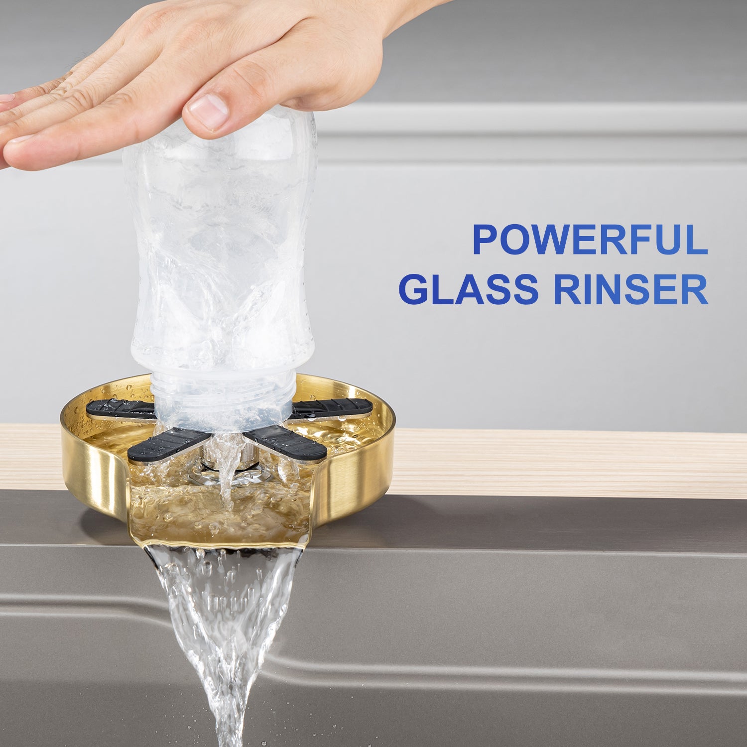 Stainless Steel Glass Rinser For Kitchen Sink, Kitchen Sink Accessories Cup Washer RX1237