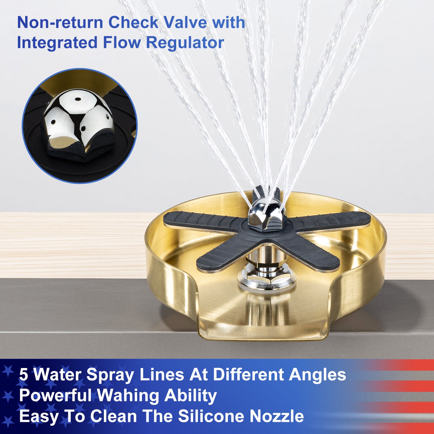 Stainless Steel Glass Rinser For Kitchen Sink, Kitchen Sink Accessories Cup Washer RX1237