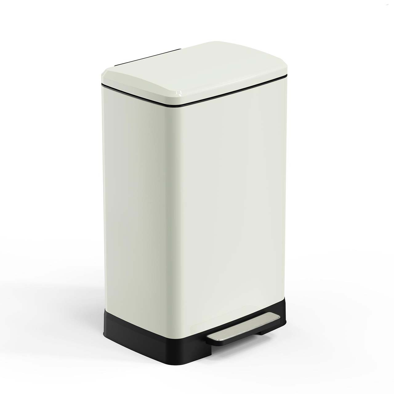 17 Gal. Stainless Steel Step Trash Can with Soft-Close Lid, Removable Inner Bucket, Detachable Wheels and Odor Control Slot RX-TB01-17