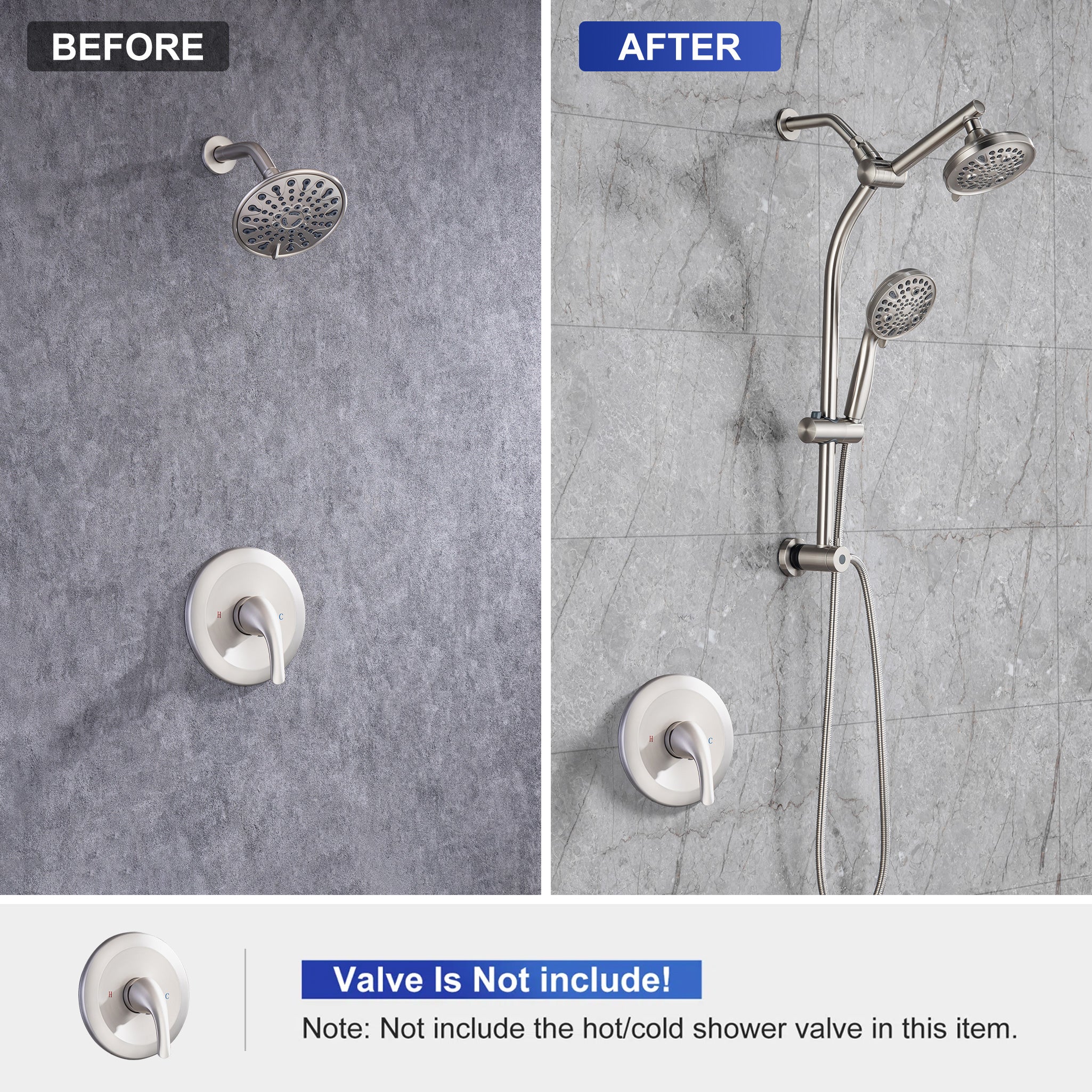 Shower system with Rain Shower Head and Handheld Shower RX2007