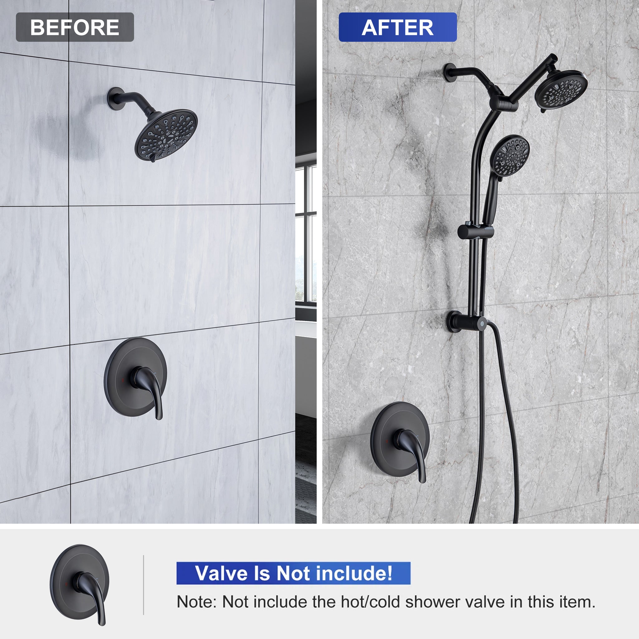 Shower system with Rain Shower Head and Handheld Shower RX2007