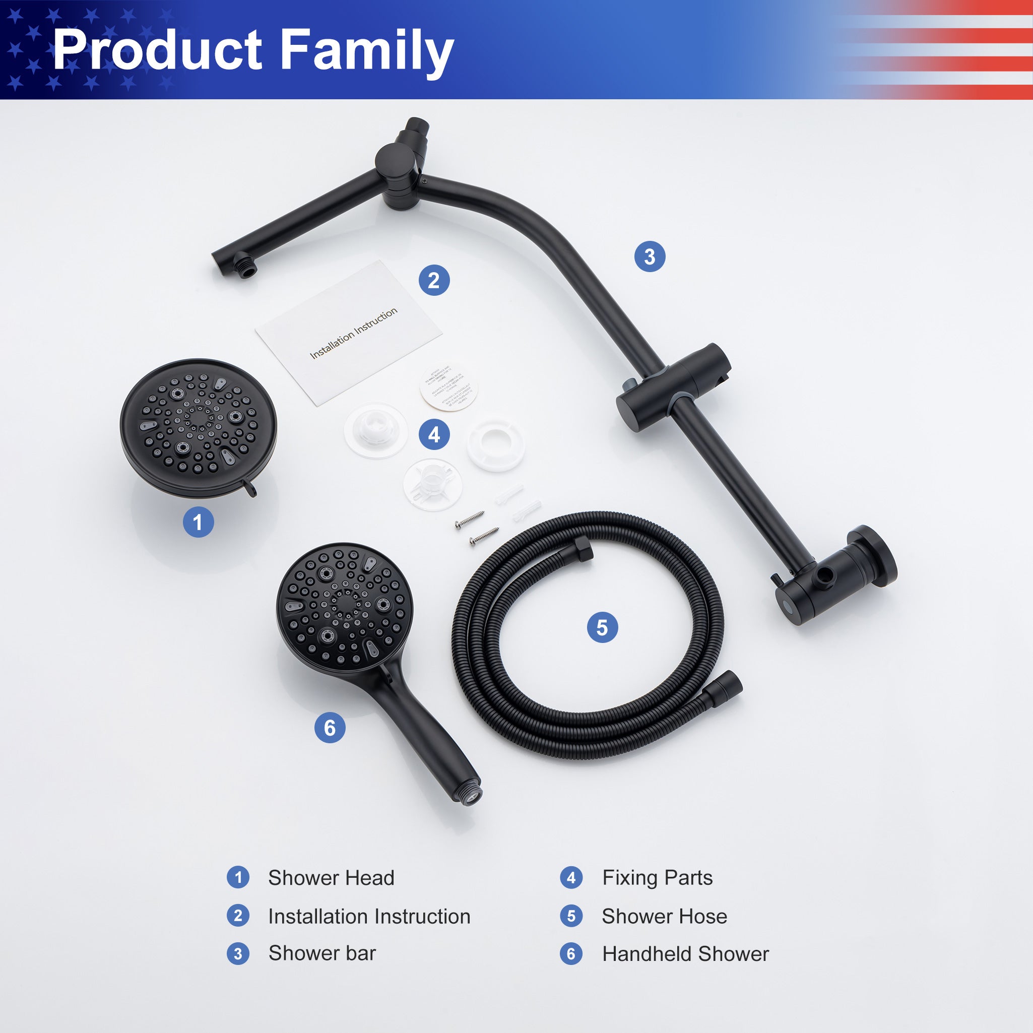 Shower system with Rain Shower Head and Handheld Shower RX2007