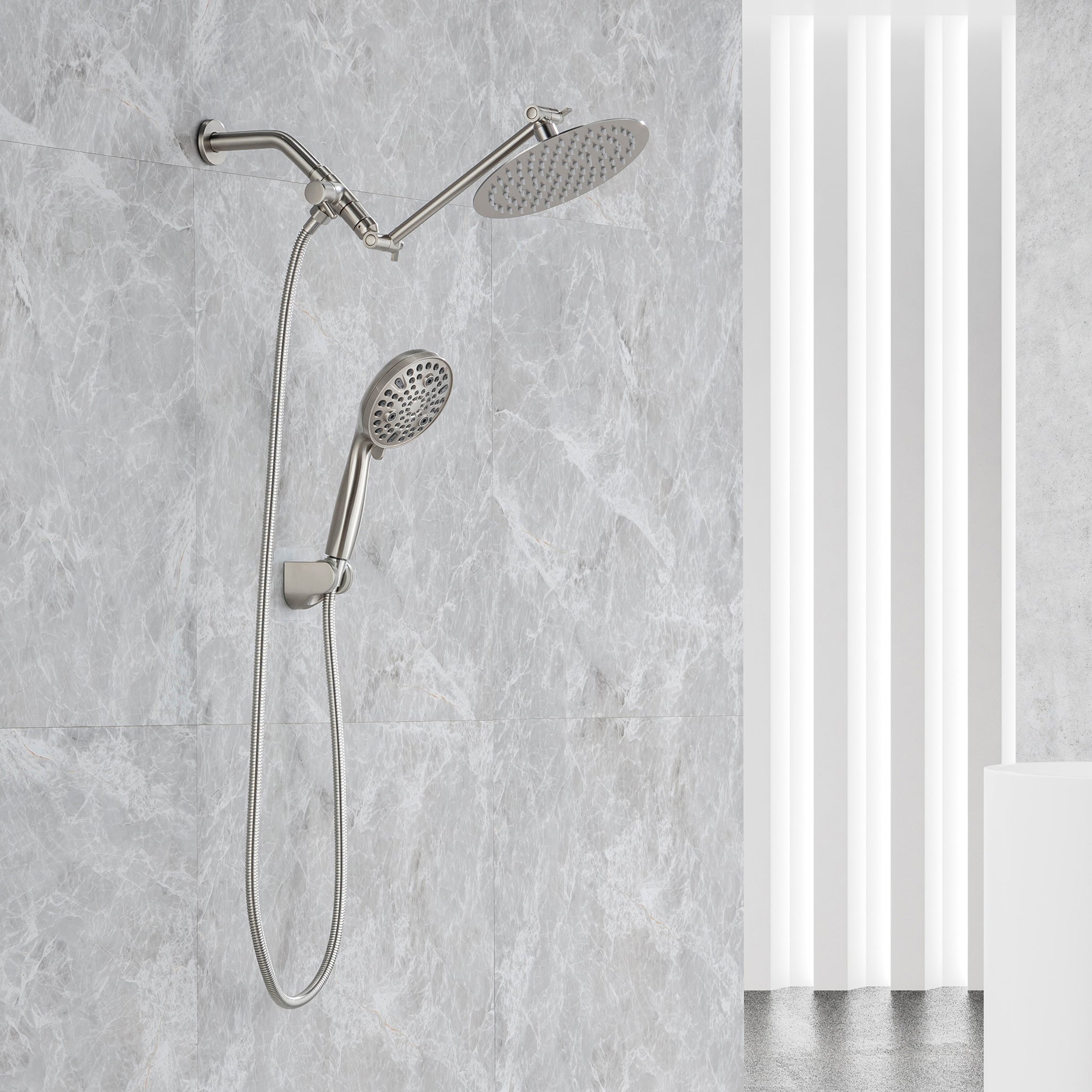 Shower System with Rain Shower Head and Handheld Shower (S2008)