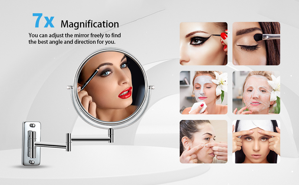 RAINLEX 8 in. Wall-Mount Makeup Vanity Mirror