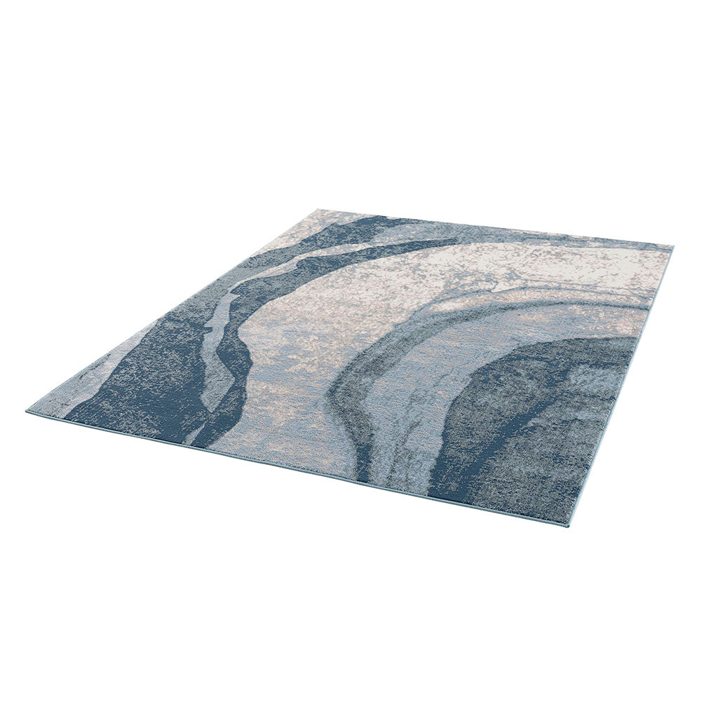 Rainlex Abstract Wave Non-Shedding Area Rug