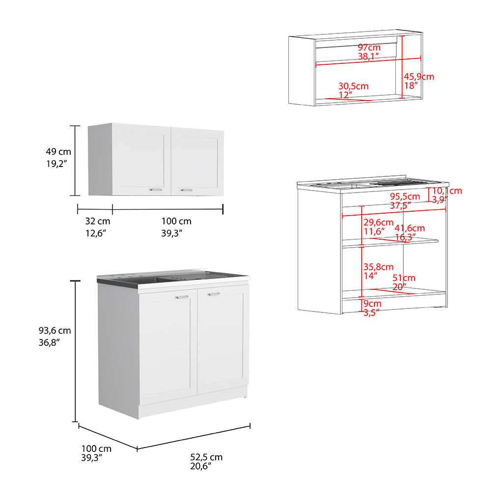Rainlex 39" Freestanding Utility Sink Cabinet with Double Stainless Steel Basins, Soft-Close Doors