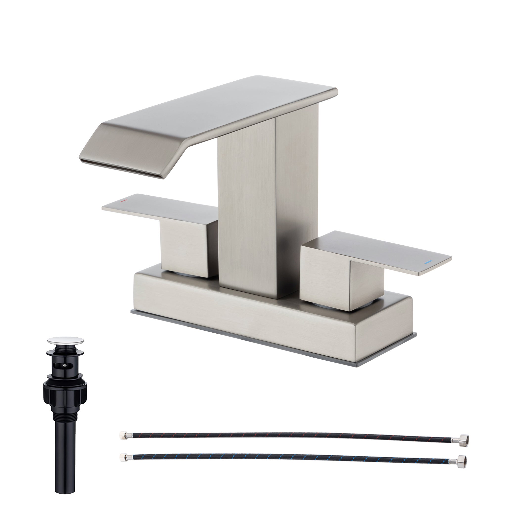 2-Handle Centerset Bathroom Faucet with Drain Assembly (S3017)