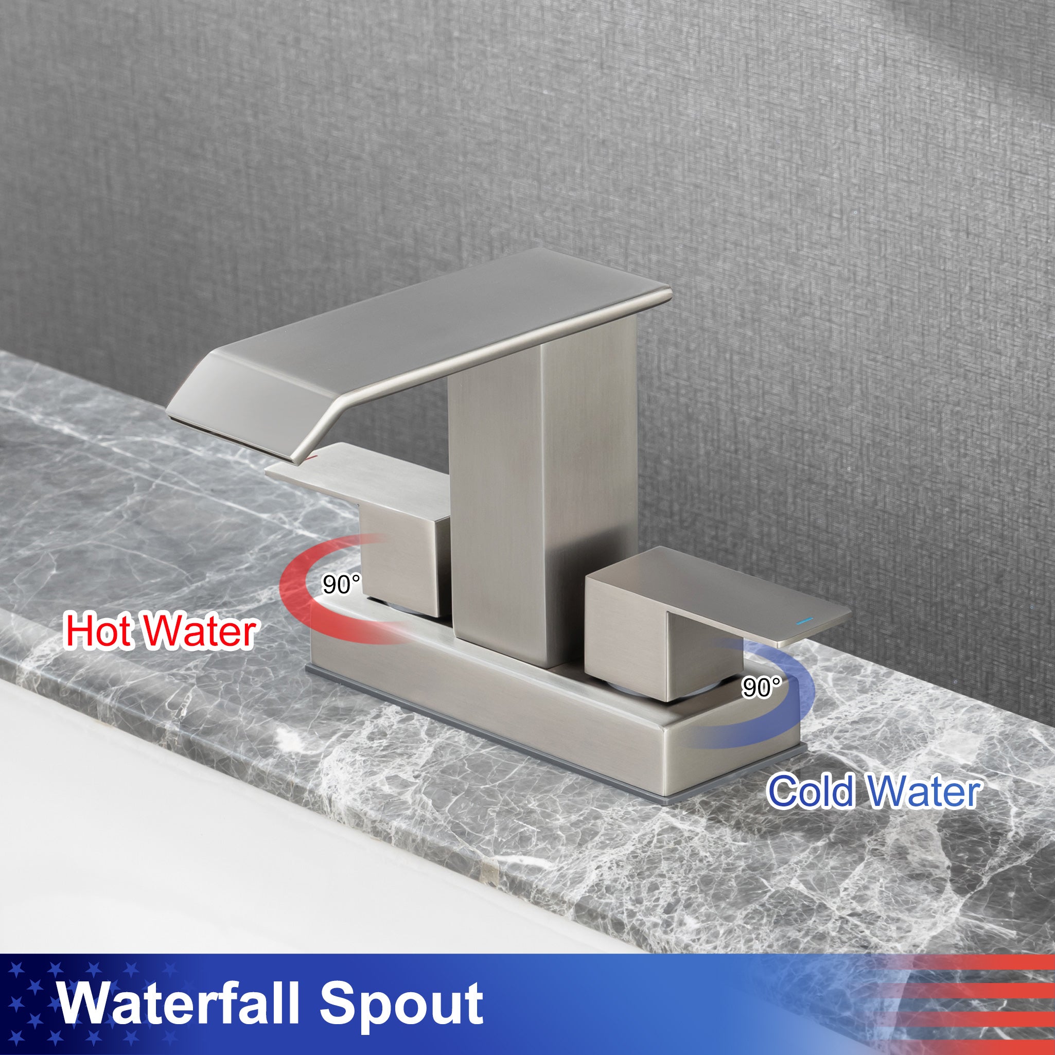 2-Handle Centerset Bathroom Faucet with Drain Assembly (S3017)