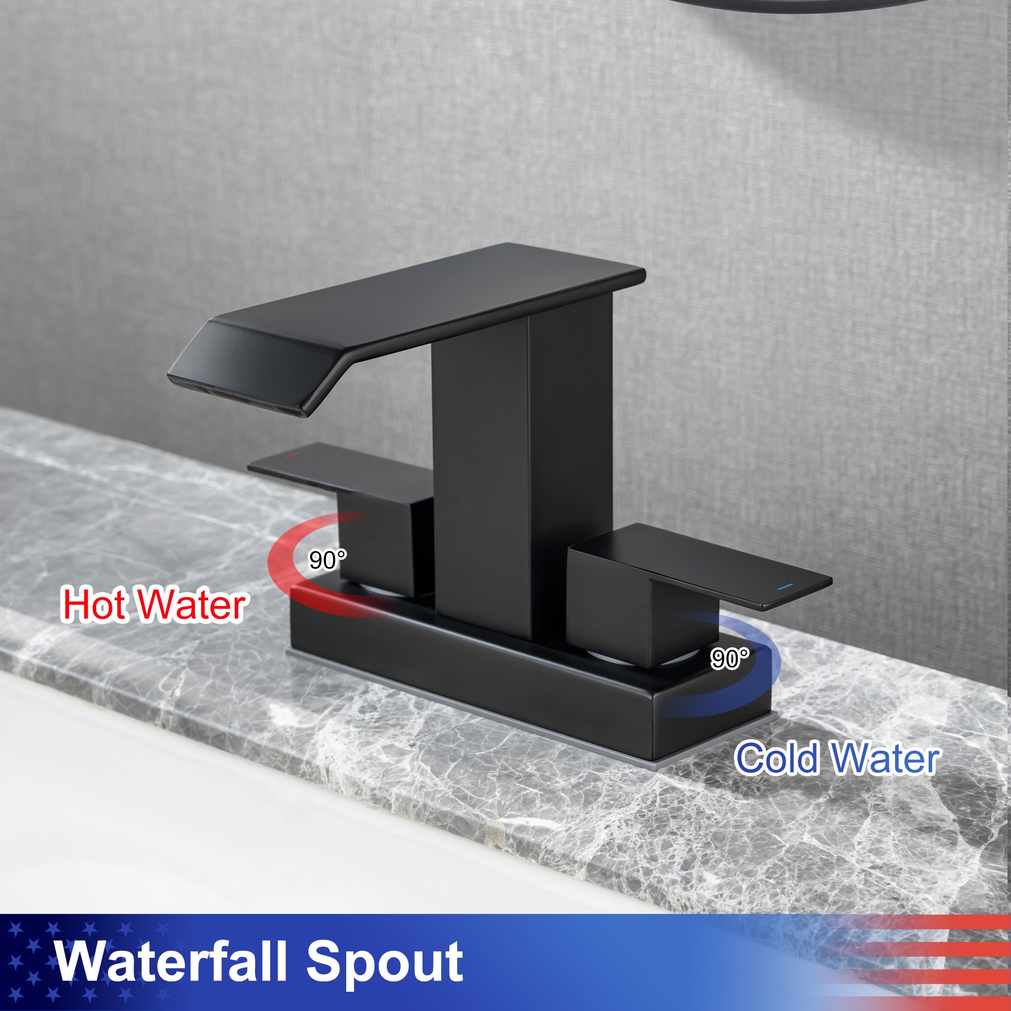 Robinet de salle de bain à 2 poignées avec ensemble de vidange RX3017