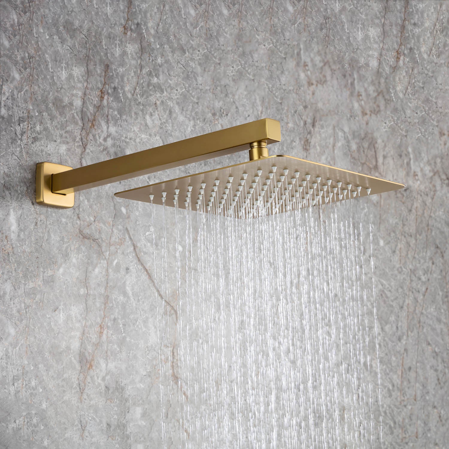 Pommeau de douche carré à 3 voies et montage mural de 10 po avec robinet à montage brut RX97303-10