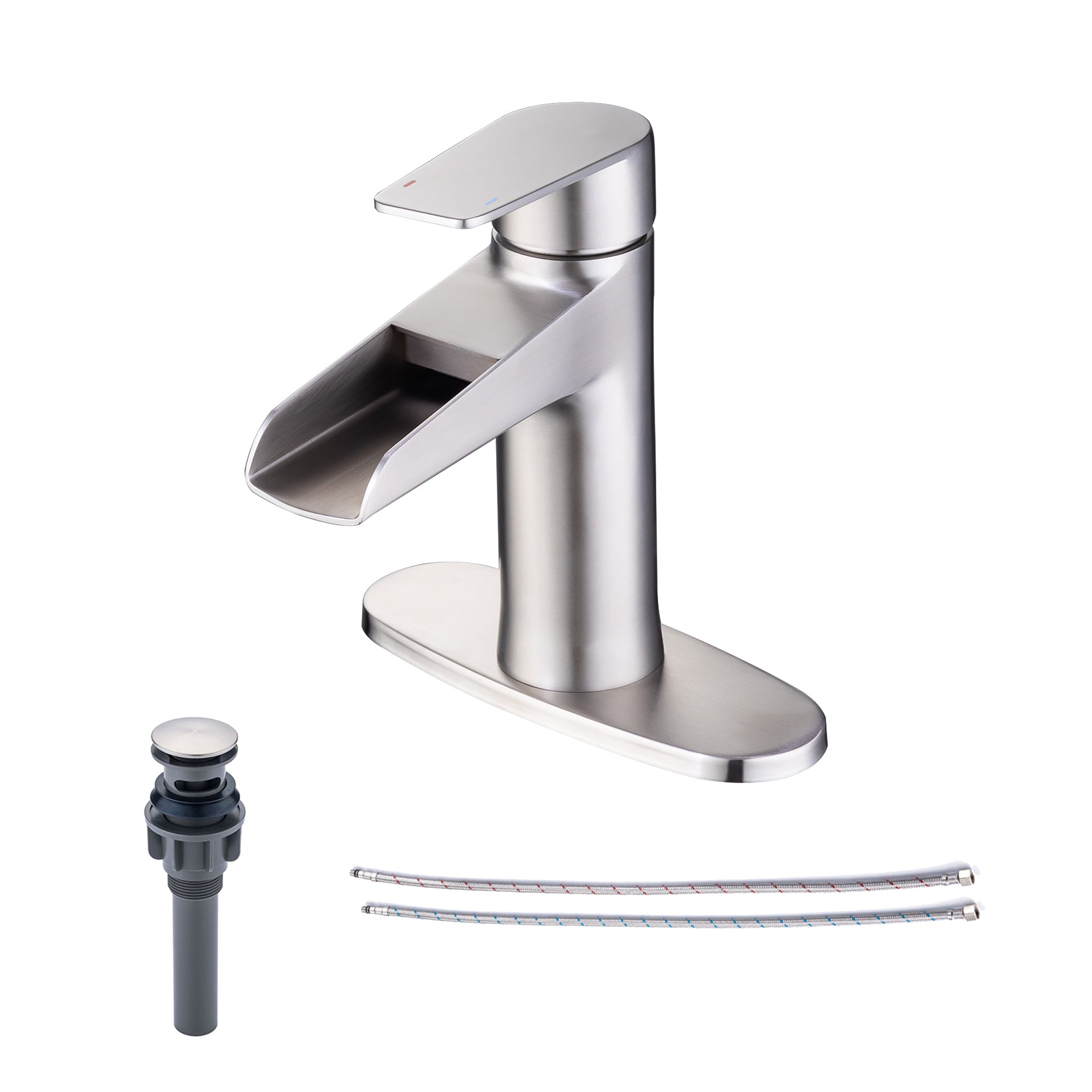 Single-Handle Waterfall Bathroom Faucet with Drain Assembly RX5001