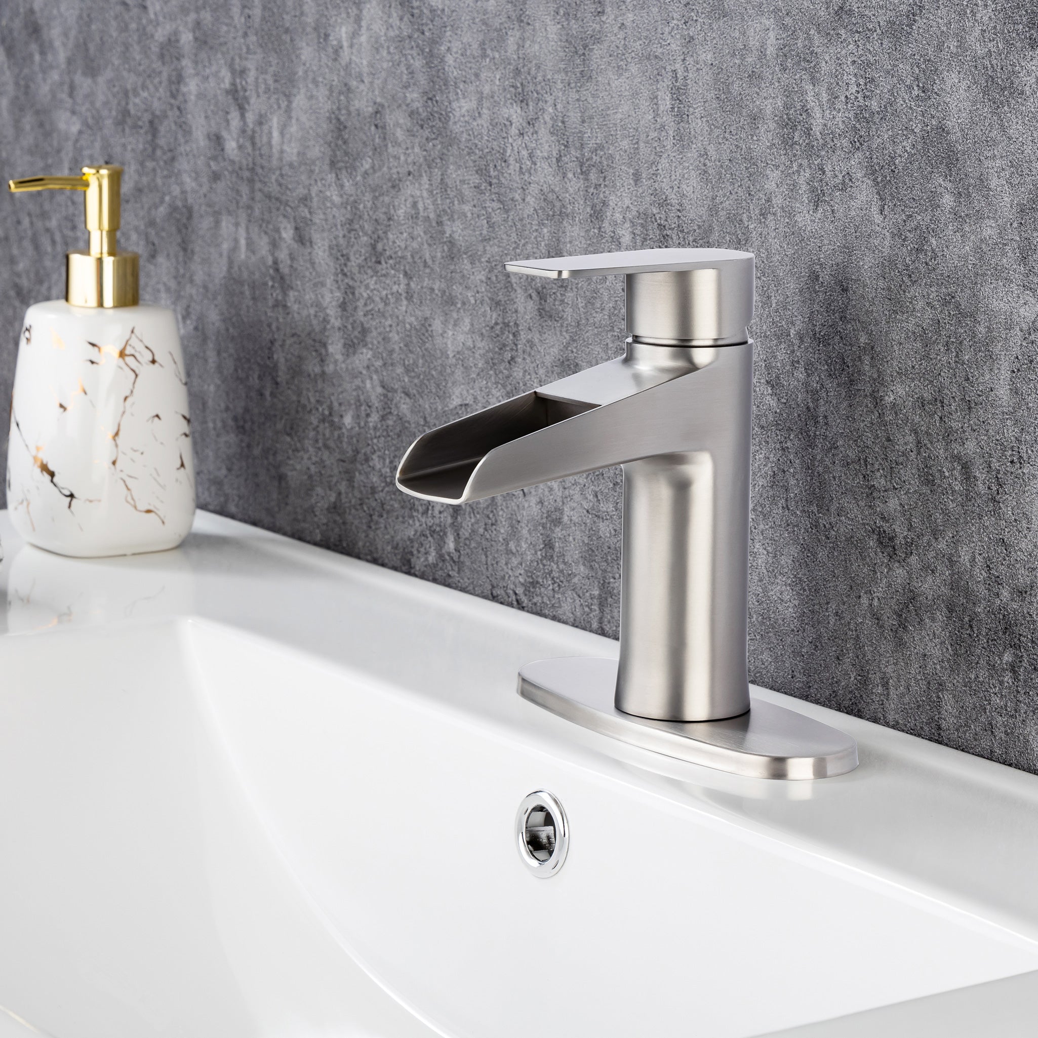Waterfall Bathroom Faucet with Drain Assembly RX5001