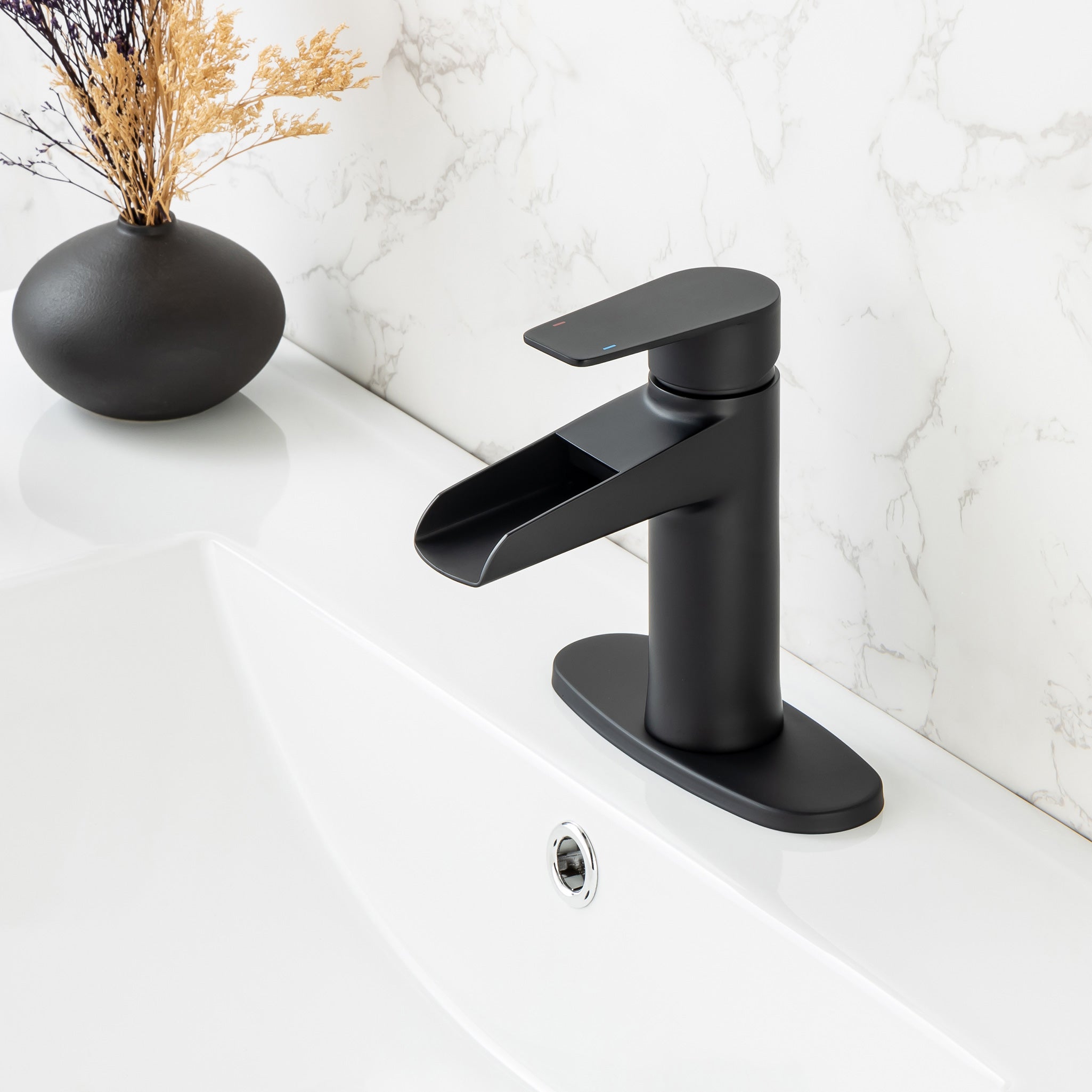 Robinet de salle de bain à poignée unique avec ensemble de vidange RX5001
