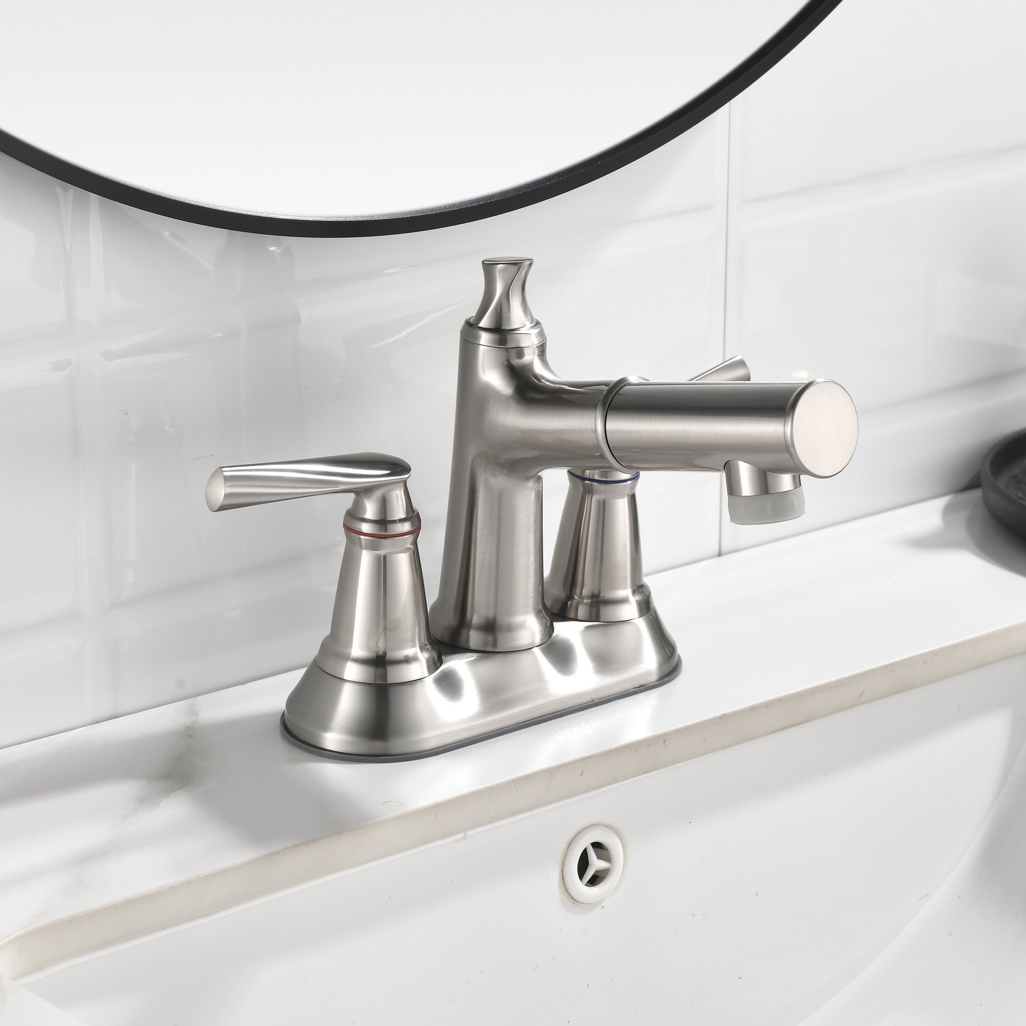 2-Handle Centerset Pull-Out Bathroom Faucet