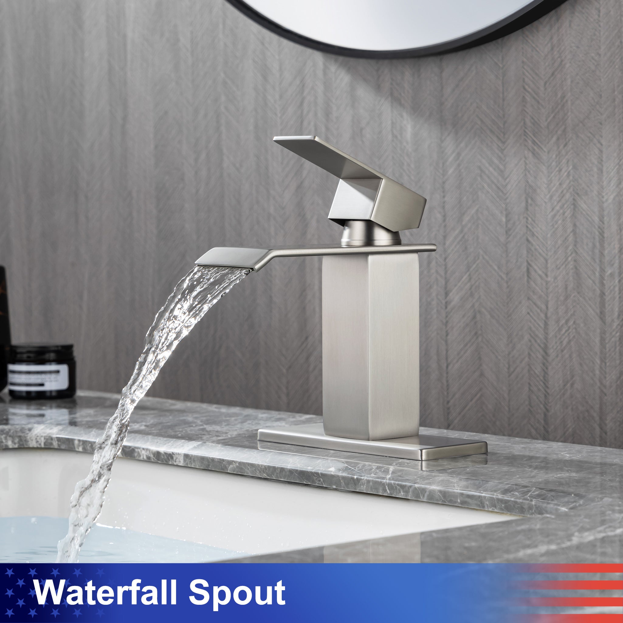 Single-Handle Single-Hole Bathroom Faucet with Drain Assembly