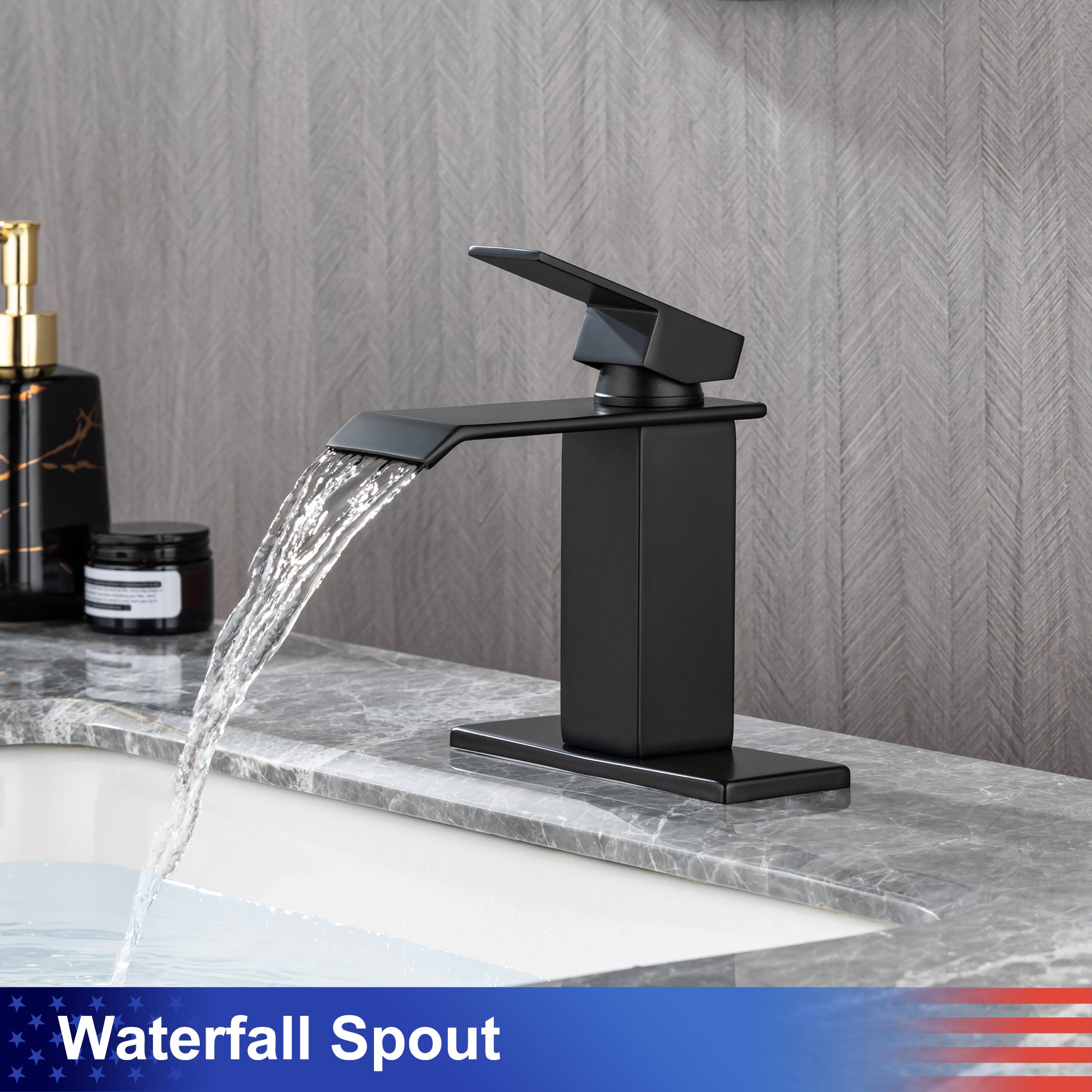 Single-Handle Single-Hole Bathroom Faucet with Drain Assembly