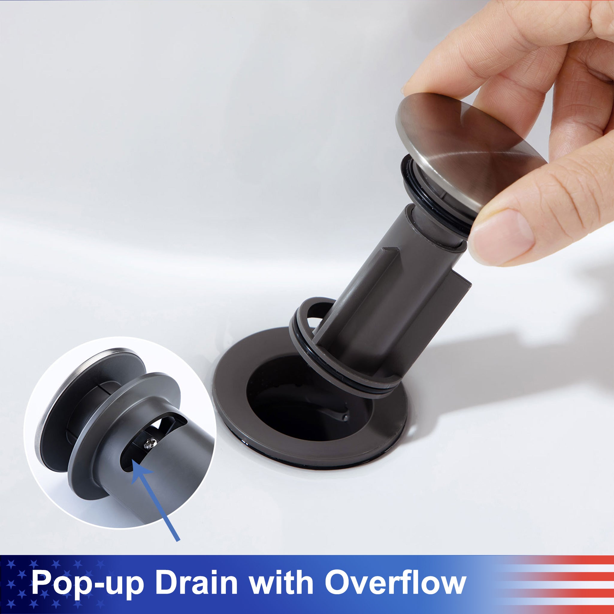 Single-Handle Single-Hole Bathroom Faucet with Drain Assembly