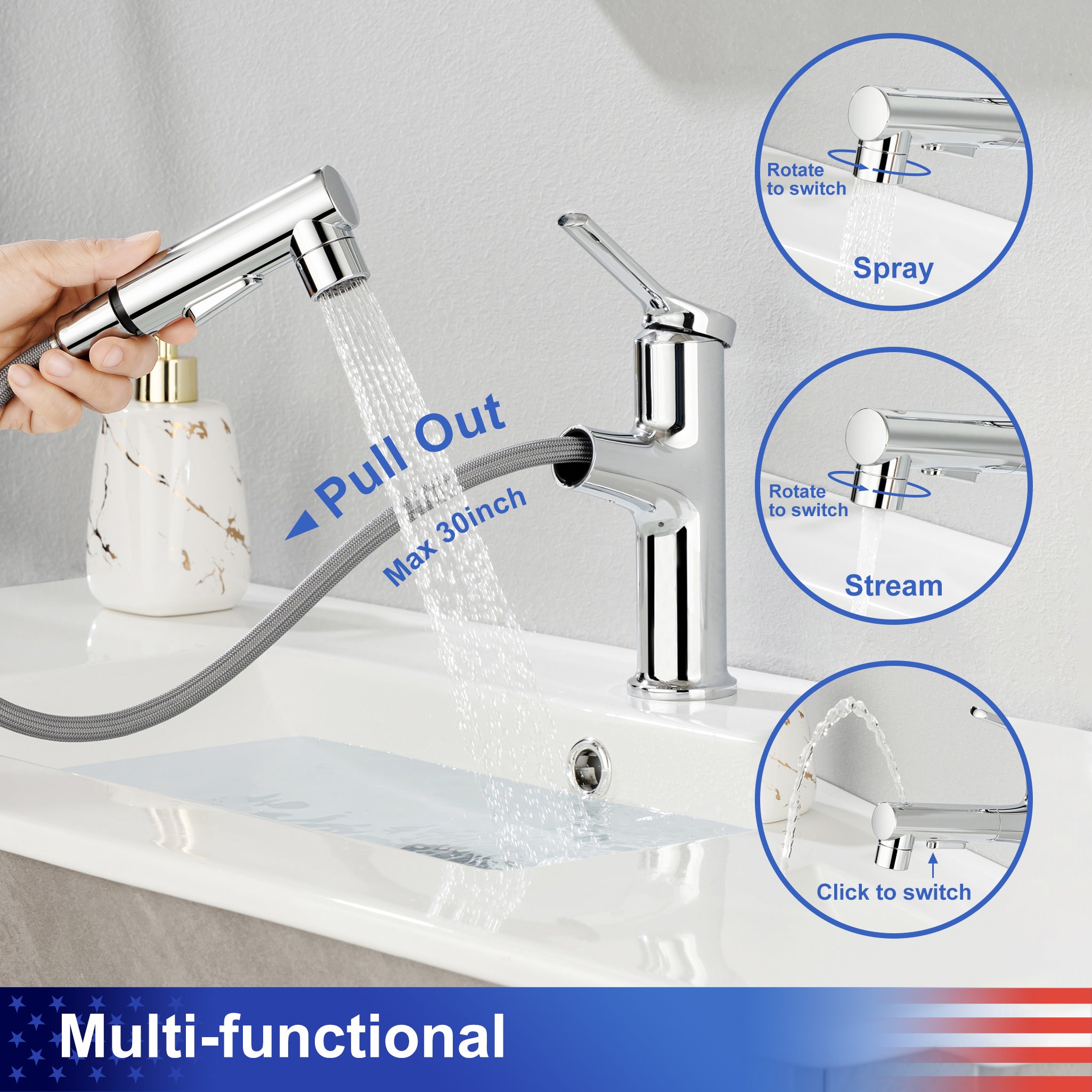 Single Bathroom Faucet Multi-functional