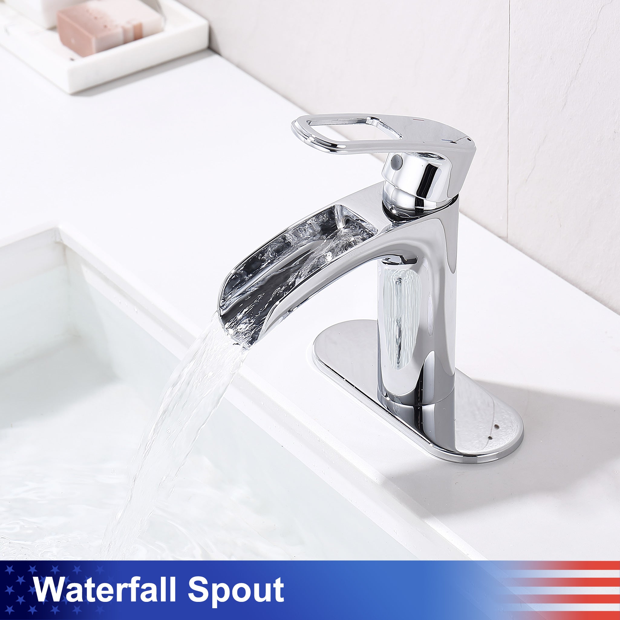 Single-Handle Waterfall Bathroom Faucet